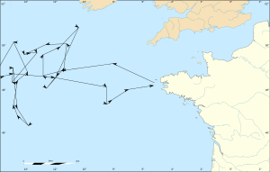 Route of the light squadron under Van Stabel