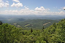 A photo of the Blue Ridge Mountains taken from an overlook