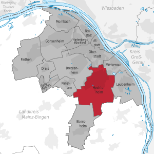 Lage von Hechtsheim in Mainz