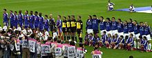 France and Italy teams lining up before the final