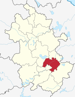 Location of Wuhu in Anhui