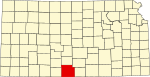 State map highlighting Barber County