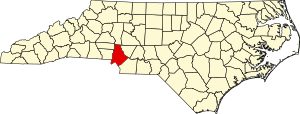 Map of North Carolina highlighting Mecklenburg County