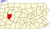 State map highlighting Armstrong County