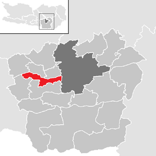 Lage der Gemeinde Maria Wörth im Bezirk Klagenfurt-Land (anklickbare Karte)