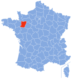 Location of Mayenne in France