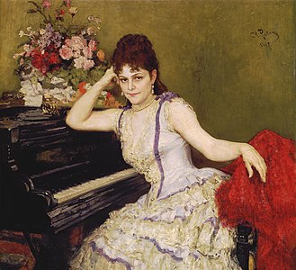 Portrait of Sophie Menter, pianist and professor of music at the Saint Petersburg Conservatory