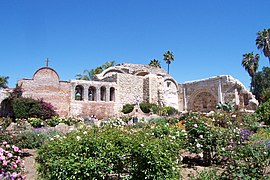 Mission San Juan Capistrano, located in San Juan Capistrano.