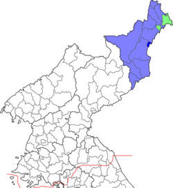 Location of North Hamgyeong Province