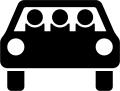 Sinnbild nach § 39 Absatz 7 StVO Personen­kraftwagen oder Krafträder mit Beiwagen, die mit mindestens drei Personen besetzt sind - Mehrfach­besetzte Personen­kraftwagen[36]