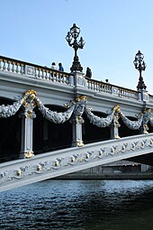 Beaux Arts festoons of the Pont Alexandre III, Paris, designed by Joseph Cassien-Bernard and Gaston Cousin, 1896-1900