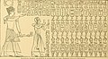 Sethos I. und Ramses vor der Königsliste von Abydos (Zeichnung von 1897)