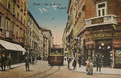 Tram in Rijeka, L. Kossuth Street, c.1910