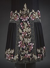 Art Deco dress decorated with meanders, unknown producer, c.1925, georgette, and crochet embroidery, Musée Galliera, Paris