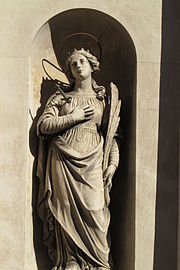 Statue of Santa Giustina on facade