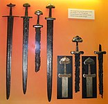 Viking swords displayed at Hedeby Viking Museum