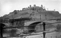 Bailey bridge built over bombed out bridge at base of Marienberg Fortress in Würzburg by the 119th Armored Engineer Battalion of the U.S. 12th Armored Division, April 1945