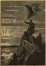 Captain Nemo raising his flag on the South Pole