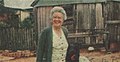 Alice Oldfield in 1957 at Blundells Cottage