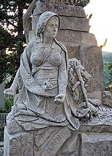 Monument by Ivan Rendić depicting Croatia as a defiant warrior, Zagreb, Croatia