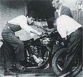 Image 3Ernesto 'Che' Guevara (left) holding the handlebars of his 500 cc single cylinder Norton motorcycle (from Outline of motorcycles and motorcycling)