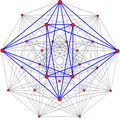 3{3}3{3}3, or , has 27 vertices, 72 3-edges, and 27 faces, with one face highlighted blue.[25]