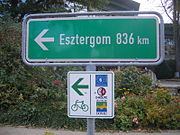 Route sign in Ehingen, Germany.