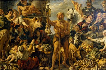 Jacob Jordaens: Diogenes Searching for an Honest Man, c. 1642