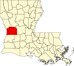 Karte von Vernon Parish innerhalb von Louisiana