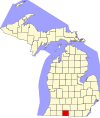 State map highlighting Branch County