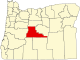 State map highlighting Deschutes County