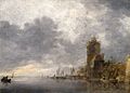 Marina con torre y barcas. Jan van Goyen.
