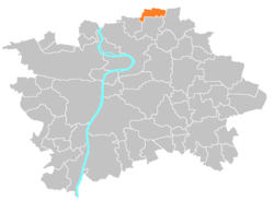 Location of Březiněves in Prague