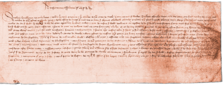 Scan of a 1411 petition from the citizens of Lincoln to the King