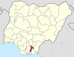 Location of Abia State in Nigeria[