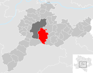 Lage der Gemeinde Pyhra im Bezirk St. Pölten-Land (anklickbare Karte)