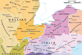 Partition of the Western Alps between the provinces of Gaul and Italy in Roman Empire.