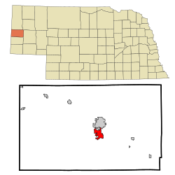 Location within Scotts Bluff County and Nebraska