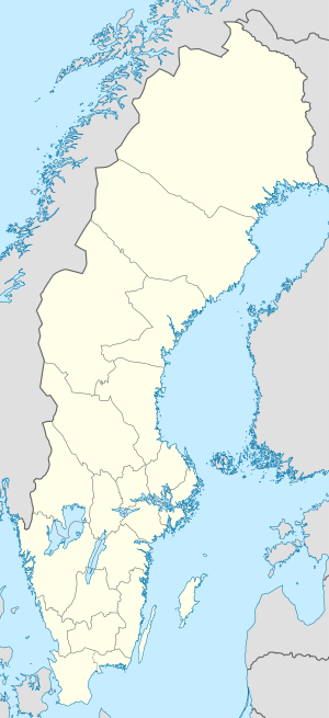 Map of Sweden and the 16 teams of the 2021 Allsvenskan