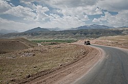 A road in the Tagab District of Kapisa Province