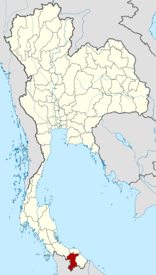 Map of Thailand highlighting Yala province