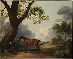 The Third Duke of Dorset's Hunter with a Groom and a Dog (1768), oil on canvas, 101.6 x 126.4 cm., Metropolitan Museum of Art