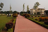 The Vikramashila Museum at the entrance of the Excavation site. It holds many exhibits which have been excavated from the ruins, these include monuments, art figures, utensils, coins, weapons and jewellery.
