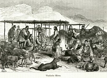 Aromanian herdsmen in Greece (Amand Schweiger from Lerchenfeld, 1887)