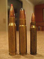 (Left to right) .308 Winchester, .35 Remington Soft Point, and .223 Remington