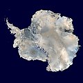 Satellitenaufnahme vom Antarktischen Eisschild ohne Schelfeis