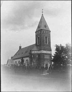 Photo of the stone church, date unknown