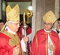 Bishop Maurizio Malvestiti (left) with Bishop Warda (right) during Pentecost all-night vigil in the cathedral of Lodi, 14 May 2016