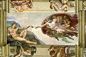 The Creation of Adam; by Michelangelo; 1508–1512; fresco;Sistine Chapel
