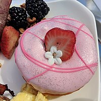 Elegant doughnut served at a wedding breakfast in Miami Beach